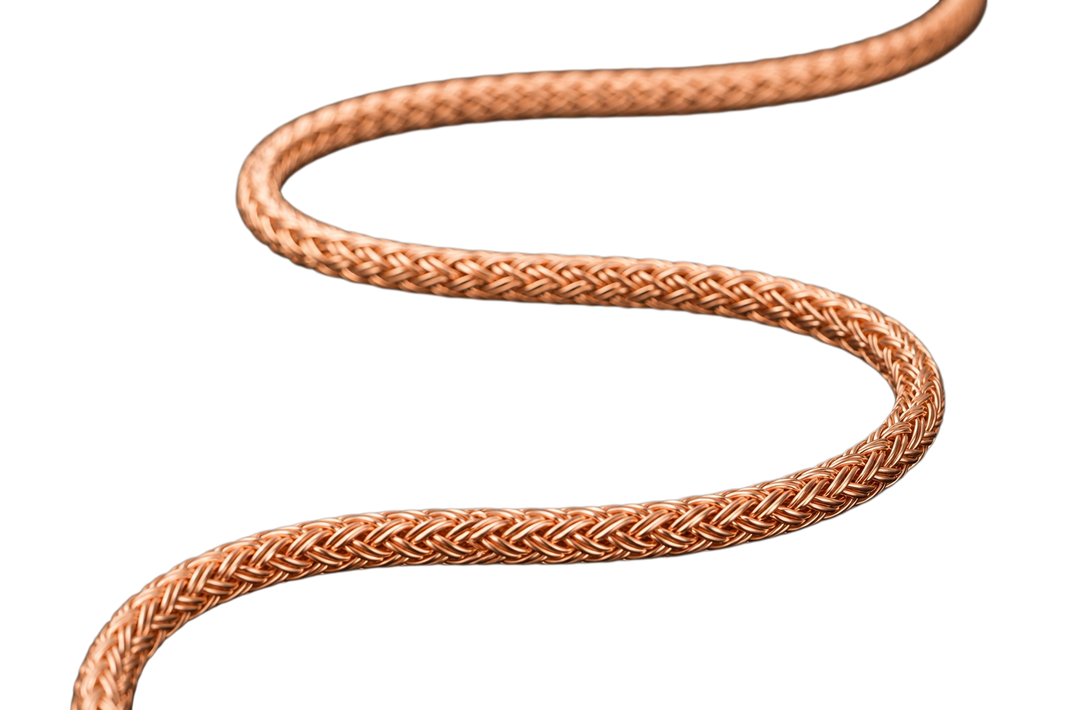 Cordon tressé or rose Kréyòl Bijoux